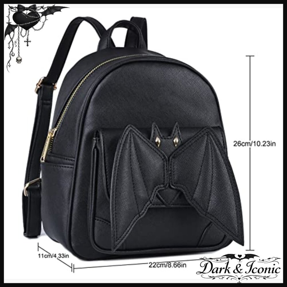 Mini Leather Backpack With Wings, Adjustable Stra… - image 2